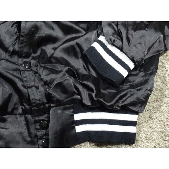 Vtg Westark Black Satin PPG Logo Bomber Varsity Jacket Large Pittsburgh Paints - Picture 3 of 9